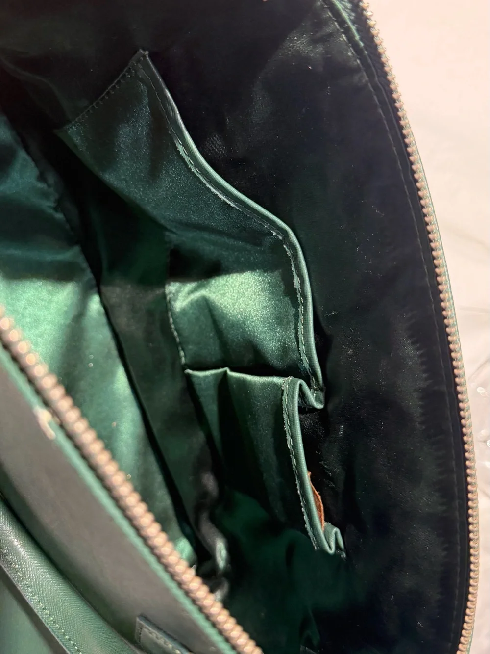 Pulicati Dark Green Saffiano Dome Satchel